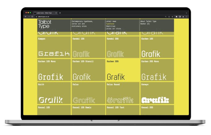 23.02.23-Talbot-Type-website-2023-typefaces-page-on-laptop-681x437px